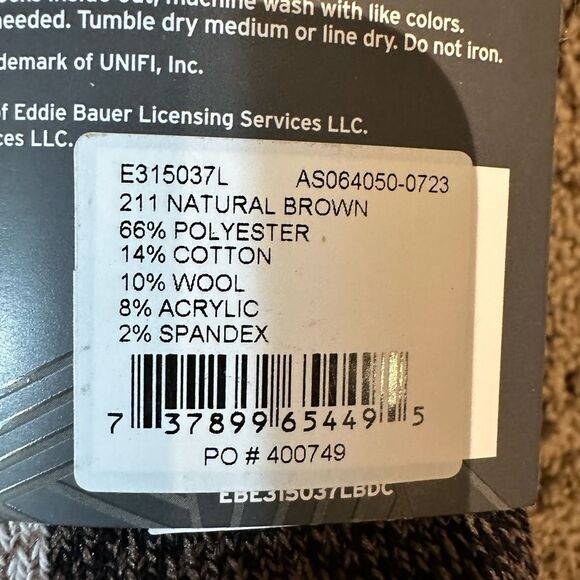 EDDIE BAUER SOCKS NWT SET OF THREE ECO WOOL CREW HEIGHT FOR MEN SHOE SIZE 6 - 12 - Picture 6 of 7
